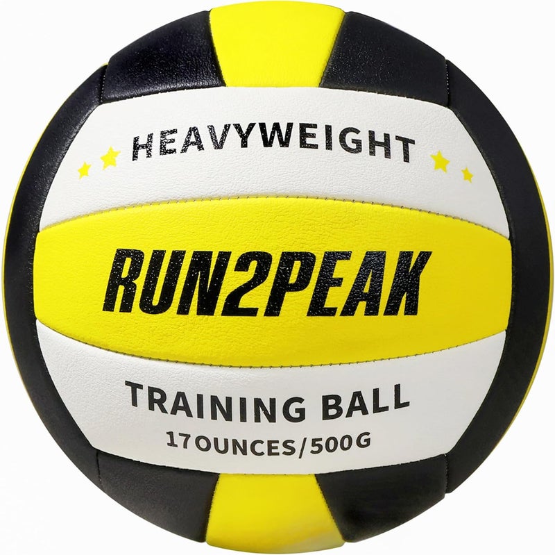 RUN2PEAK Heavy Weight Volleyball Ball Official Size 5 Setter Training Volleyballs PU Practice Volley Balls for Indoor Rebounder Equipment Setters Weighted Volleyball Setting Trainer - Image 1